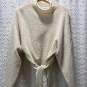 Size M Wilfred Cashmere Sweater with Tie feature at bottom